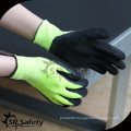 SRSAFETY 13 gauge fluorescent yellow liner foam latex coated gloves manufacturers